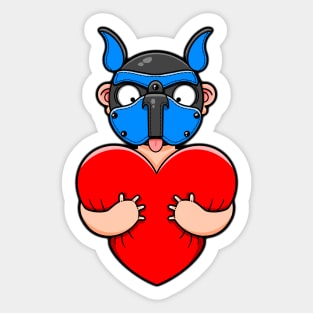 Gay Blue Pup Hug Sticker